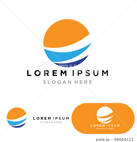 Ocean Sunset Logo Design Inspiration. isolated on white background 98669123