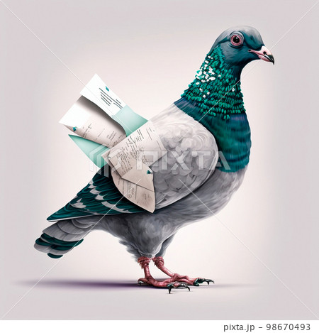 An illustration of a sleepy carrier pigeon, a...のイラスト素材 [98670493] - PIXTA