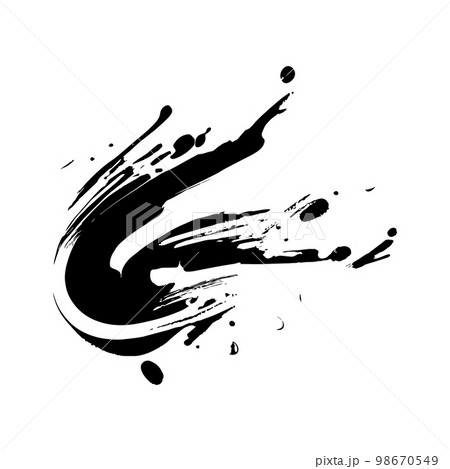 Smears, blots of black paint on a white background, dark colors - Vector Smears, blots of black paint on a white background, dark colors - Vector 98670549