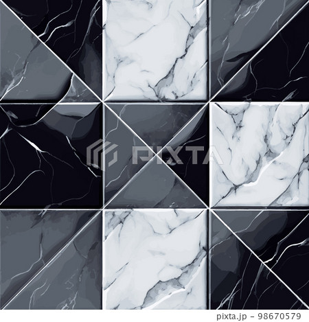 Light and dark marble tile texture, background template - Vector 98670579