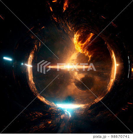 Space portal, space view, event horizon. Universe of Interstellar 98670741
