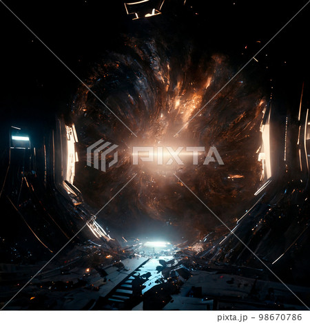 Space portal, space view, event horizon. Universe of Interstellar 98670786