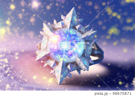 Beautiful ice ring with a crystal insideのイラスト素材 [98670871] - PIXTA
