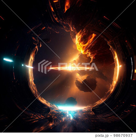 Space portal, space view, event horizon. Universe of Interstellar 98670937