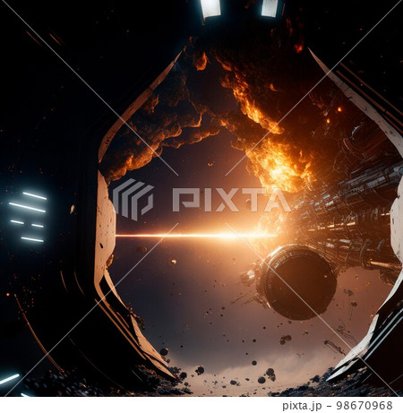 Space portal, space view, event horizon. Universe of Interstellar 98670968