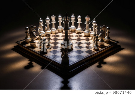 チェスボードとチェスの駒のイラスト素材 [98671446] - PIXTA