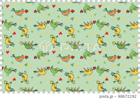 小鳥和心形圖案綠綠 98672292