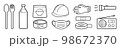 防災グッズ　シンプルなアイコンのセット 98672370