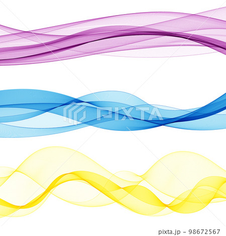 Set of colored waves. Abstract vector background. eps 10 98672567
