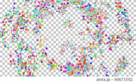 CGパーティクル 多数のカラフルなボール CGパーティクル 多数のカラフルなボール 98673592