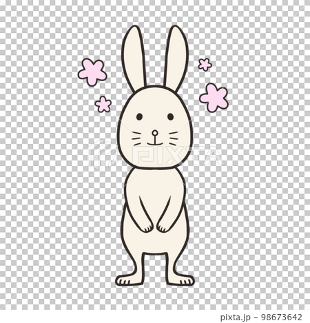 楽しむデフォルメ白うさぎ 98673642