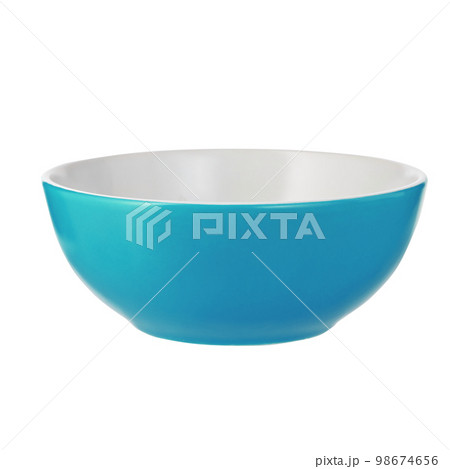 Empty light blue bowl isolated on white background Empty light blue bowl isolated on white background 98674656