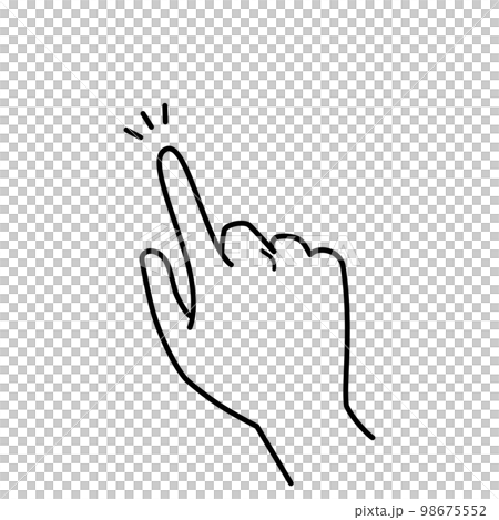 Hand index finger pointing black and white 98675552