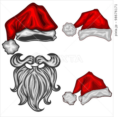 Santa Claus hat and his mustache Santa Claus hat and his mustache 98676171