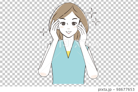 Asian woman happy with good skin condition 98677653