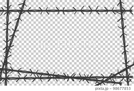 立入禁止で設置する鉄製の有刺鉄線 98677853