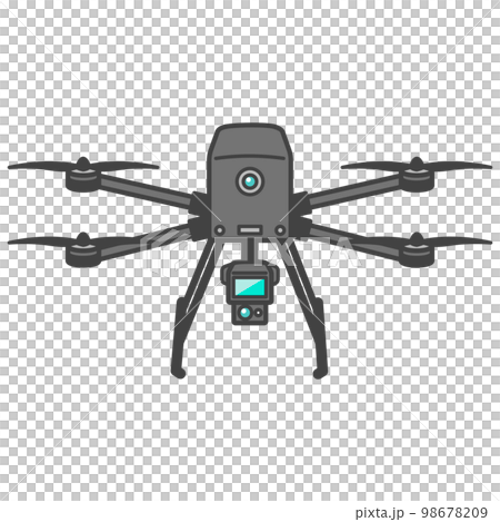 大型・産業用ドローン・空撮カメラ・LIDAR測量空撮機器つき・着陸・停止状態 98678209