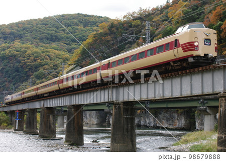 伯備線 第7高梁川橋りょう 特急やくも号国鉄色381系 98679888