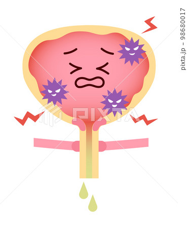 つらそうな膀胱炎のイラスト つらそうな膀胱炎のイラスト 98680017