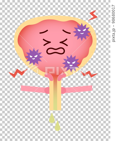 つらそうな膀胱炎のイラスト つらそうな膀胱炎のイラスト 98680017