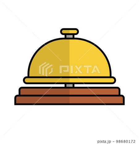 フラットデザインの受付ベルアイコン。ホテルの呼び鈴アイコン。ベクター。 98680172