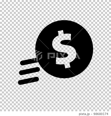 支払いのドルコインシルエットアイコン。ベクター。 支払いのドルコインシルエットアイコン。ベクター。 98680174