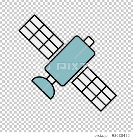 フラットデザインの人工衛星アイコン。ベクター。 フラットデザインの人工衛星アイコン。ベクター。 98680453