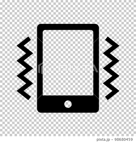スマートフォンのバイブレーションシルエットアイコン。ベクター。 98680459
