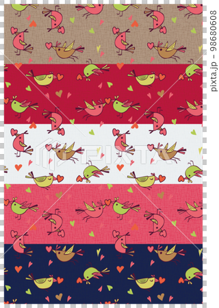 Little bird pattern pattern line drawing background Valentine color 98680608