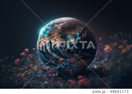 生命で溢れる惑星、地球 98681173