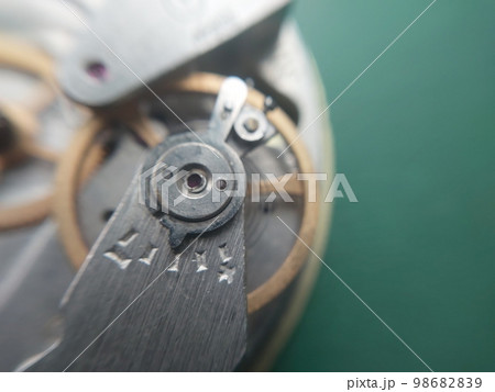 Various mechanical parts of a wristwatch 98682839