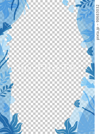 Frame of seaweed and sea creatures 98683032