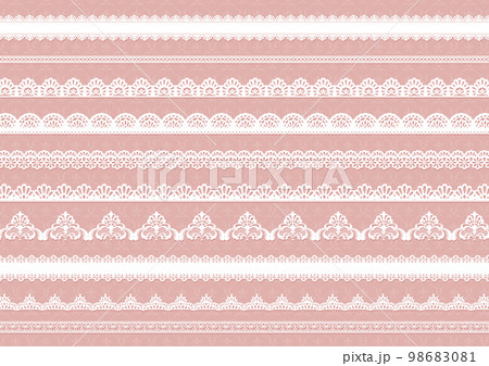 白いレースリボン10種セット 98683081