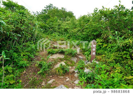 暑寒別岳の四合目の標柱 98683868