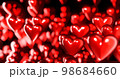 Red glossy 3D heart floating up as abstract background 98684660