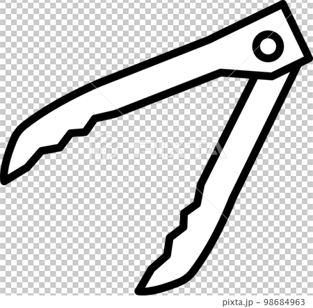 トングのシンプルなモノクロイラスト トングのシンプルなモノクロイラスト 98684963