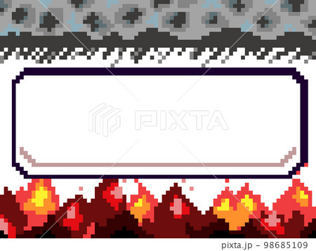 ドット絵　炎と岩　タイトル 98685109