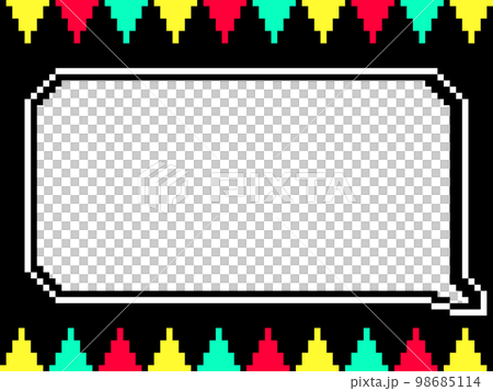 Retro game speech bubble and garland Retro game speech bubble and garland 98685114