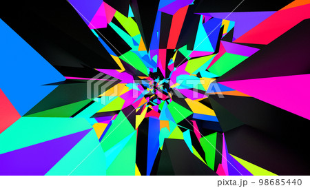 カラフル VJ ポップ フラッシュ 点滅 トンネル 黒背景 [別Verあり] 98685440