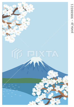桜と富士山のイラスト 98686021