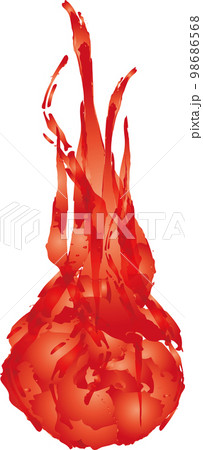 赤いグラデーションの燃え盛る炎 98686568