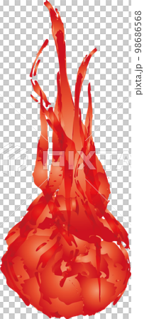 赤いグラデーションの燃え盛る炎 98686568