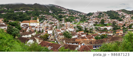 panoramic view of Ouro Preto, MG, Brazil. World Heritage Site by UNESCO 98687123