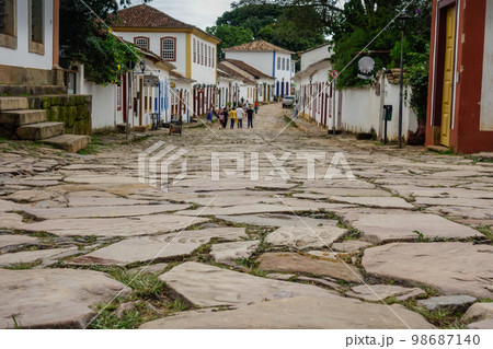 colonial and colorful architecture of Tiradentes historic city, in Minas Gerais, Brazil 98687140