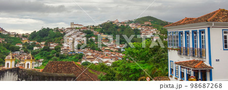 panoramic view of Ouro Preto, MG, Brazil. World Heritage Site by UNESCO 98687268