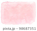 不揃いに切り抜いた四角い紙の素材　ピンク色 98687351