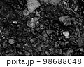 Black white rock texture. Gray stone background with copy space for design. Wide banner. Website header. 98688048