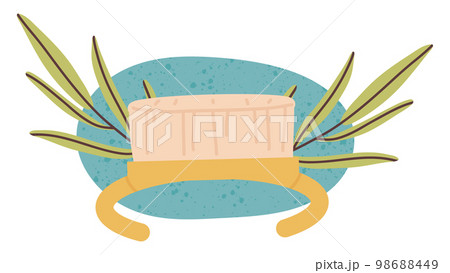 Cartoon manicure brush, nail care beauty accessory. Manicure tools, nail treatment flat vector illustration on white background 98688449