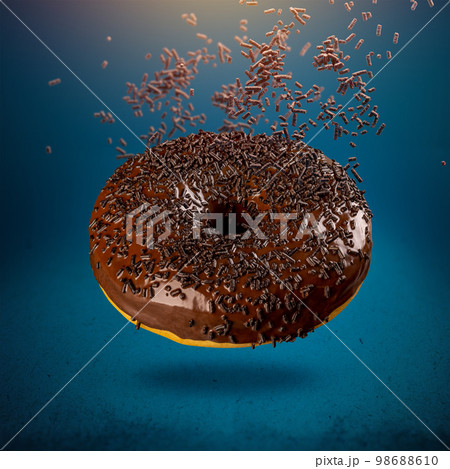 Sweet chocolate doughnut 98688610