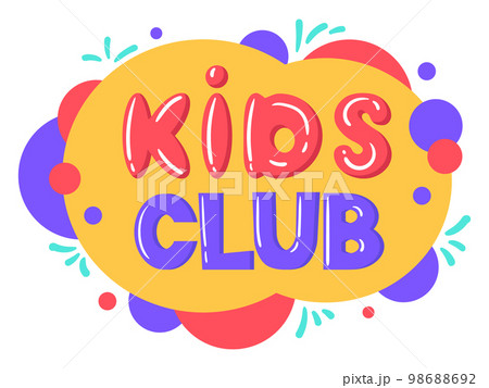 Cartoon kids play club banner. Baby entertainment game zone, children playroom fun zone cover flat vector illustration isolated on white background 98688692